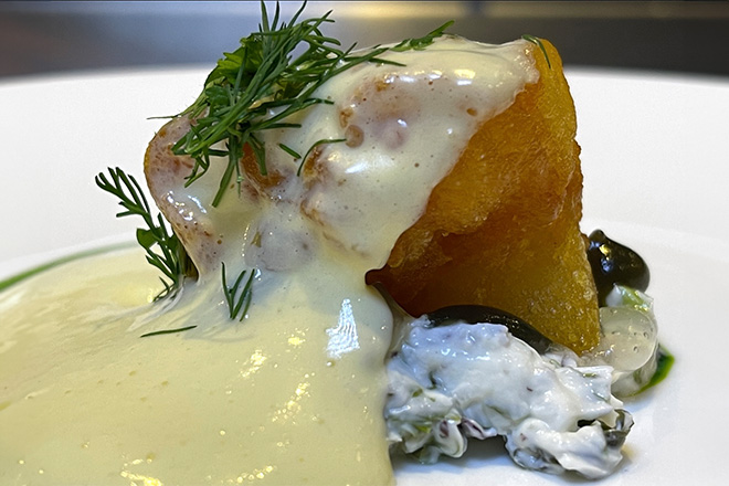 An Image of Sat Bains / his food at Signature Food Festival 2022